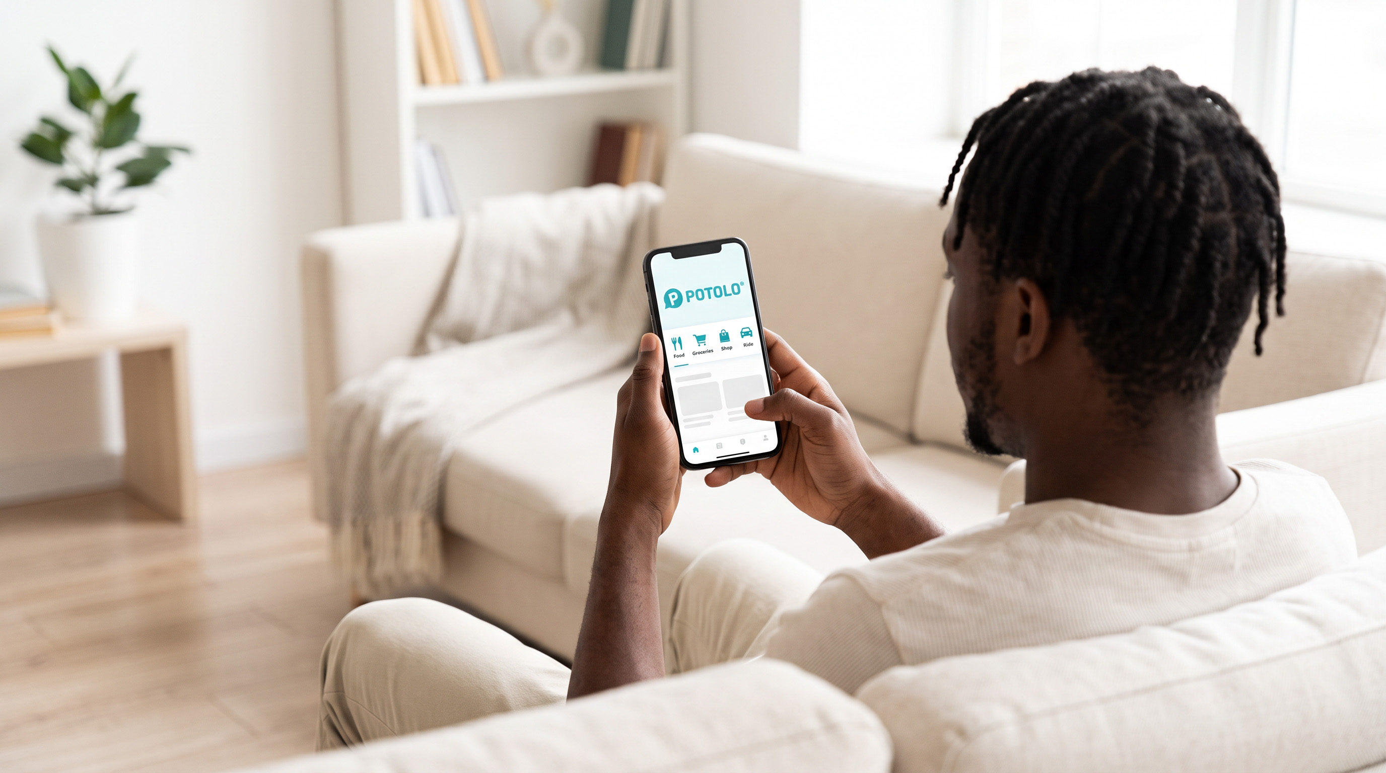 Ordering food, groceries and rides in the Potolo app